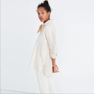 Madewell ex-boyfriend side button flannel